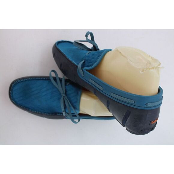 SWIMS Rubber & Mesh Loafer Boat Shoes Teal Gray Size 8M - Picture 1 of 11